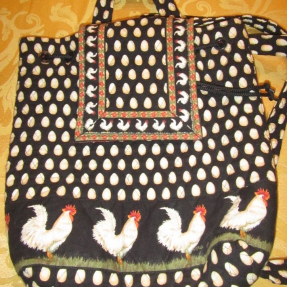 Chicken and egg patterned backpack